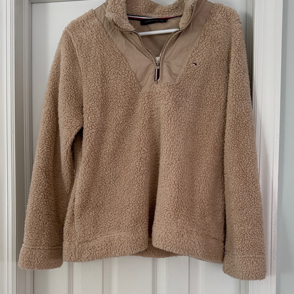 Tommy Hilfiger Beige Fleece Half-Zip